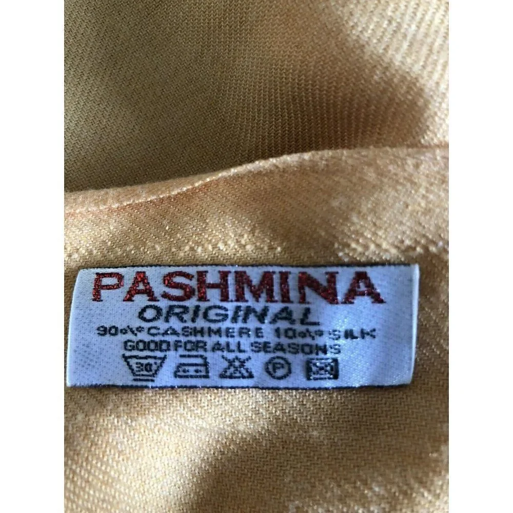 Pashmina Original 90% Cashmere 10% Silk Orange Color Scarf Feels Amazing